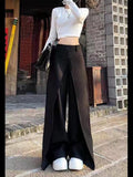 christmas outfit Tineit Women's Black Gothic Pants Aesthetic Baggy Harajuku Japanese 2000s Style Y2k Oversize Pants Vintage Trousers Emo Trashy Clothes