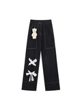 christmas outfit Tineit Vintage Gothic Baggy Jeans Women Streetwear Boyfriend Y2K Female Wide Leg Pants High Waist Straight Denim Trousers 2025 Spring