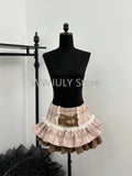 Tineit Sweet Kawaii 2 Piece Sets Women Japanese Y2k Retro Tops + Chic Mini Cake Skirt Female Princess Elegant Outfits Autumn Winter