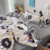 Tineit Lucky Dog Bedding Set Cute Cartoon No Filler Twin Full Size Duvet Cover Flat Sheet Pillowcase Fashion Girls Boys New Bed Linen