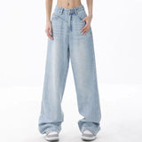 Tineit Light Blue Washed Baggy Boyfriend Jeans