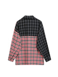 christmas outfit Tineit Turn-Down Neck Long Sleeve Patchwork Plaid Shirts Women Autumn Oversize Button Up Shirt Korean Fashion Casual Outwear Tops