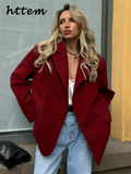 Tineit Fashion Street Red Suit Coats Women Casual Loose Lapel Full Sleeve Pockets Female Jacket 2024 Autumn Lady Commute Outwear New