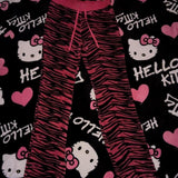 Tineit Zebra stripe pattern trousers rock aesthetic harajuku Y2K bottoms straight grunge punk fashion casual abi retro women's trousers