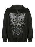 Tineit Goth Graphic Oversized Hoodie