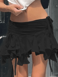 Tineit Gothic Punk Cropped Mini Skirts