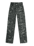 Tineit Green Camo Washed Cargo Jeans