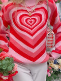 Tineit Heart Jacquard Argyle Jumper Sweater