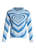 Tineit Heart Jacquard Argyle Jumper Sweater