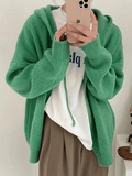 Tineit Hooded Button Front Knit Cardigan