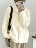 Tineit Hooded Button Front Knit Cardigan