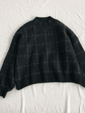 Tineit Houndstooth Checkered Knit Sweater