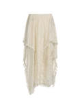 Tineit Irregular Lace Ruffle Skirt