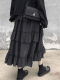 Tineit Irregular Tiered Midi Skirt