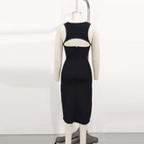 Tineit High-end Women's Wear Sexy Split Hot Girl Black Bandage Dress Factory Direct Supply