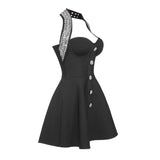 Tineit Style Wholesale Supply French Daughter Black Dress Women's High-end Diamond Elastic Bandage Skirt Dress