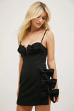 Tineit 2024 New Women's New Black Bow Bandage Dress Women's Birthday Party Dress