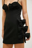 Tineit 2024 New Women's New Black Bow Bandage Dress Women's Birthday Party Dress