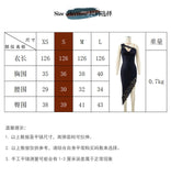 Tineit Export Women's Gothic Style American Hot Girl Black Lace Stitching Bandage Dress Spring Women's High-end Feeling