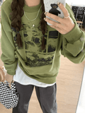 Tineit Landscape Print Crew Sweatshirt