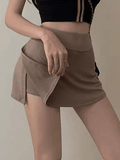 Tineit Lined Split Tennis Mini Skirt