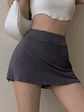 Tineit Lined Split Tennis Mini Skirt