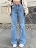 Tineit Mid Waist Washed Boyfriend Jeans