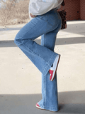 Tineit Mid Waist Washed Boyfriend Jeans