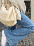 Tineit Mid Waist Washed Boyfriend Jeans