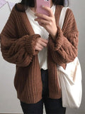 Tineit Open Front Cable Knit Cardigan