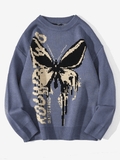 Tineit Oversized Butterfly Jacquard Sweater