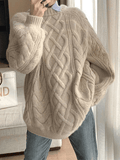 Tineit Oversized Cable Knit Sweater