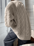 Tineit Oversized Cable Knit Sweater