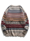 Tineit Oversized Mixed Jacquard Sweater