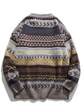 Tineit Oversized Mixed Jacquard Sweater