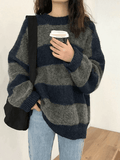 Tineit Oversized Stripe Pullover Sweater