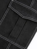 Tineit Pocket Stitched High Waist Cargo Jeans