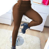 Tineit Solid High Waist Pencil Women's Pants 2024 Spring New Harajuku Pant For Women Fashion Feamle Trousers With Belt Pocket Design