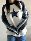 Tineit Raglan Sleeve Star Print Pullover Sweater