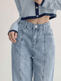 Tineit Seam Detail Washed Boyfriend Jeans