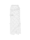 Tineit See Through Lace Midi Skirt