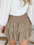 Tineit Smock Tiered Ruffle Mini Skirt