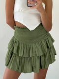 Tineit Smock Tiered Ruffle Mini Skirt