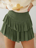 Tineit Smock Tiered Ruffle Mini Skirt