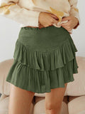 Tineit Smock Tiered Ruffle Mini Skirt