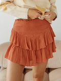 Tineit Smock Tiered Ruffle Mini Skirt