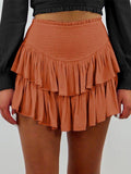 Tineit Smock Tiered Ruffle Mini Skirt