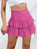 Tineit Smock Tiered Ruffle Mini Skirt