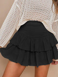 Tineit Smock Tiered Ruffle Mini Skirt