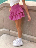 Tineit Smock Tiered Ruffle Mini Skirt